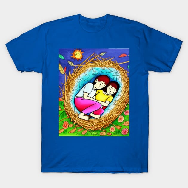 A couple sleeping in a nest T-Shirt by Be stronger than your past